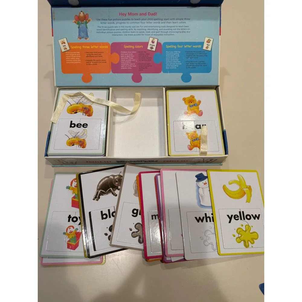 Spicebox I Can Spell Educational Puzzle Set Kids Learning 3 & 4 Letter Words